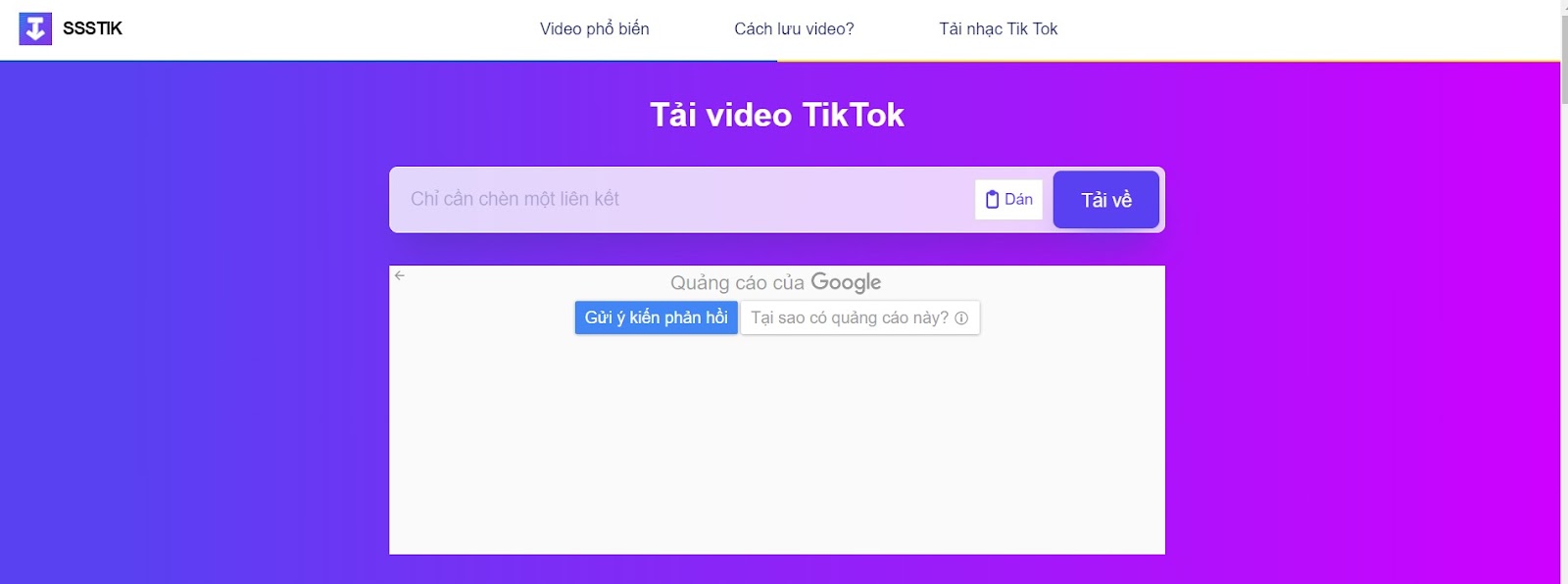 SSSTikTok chỉ cho phép bạn tải video tiktok công khai